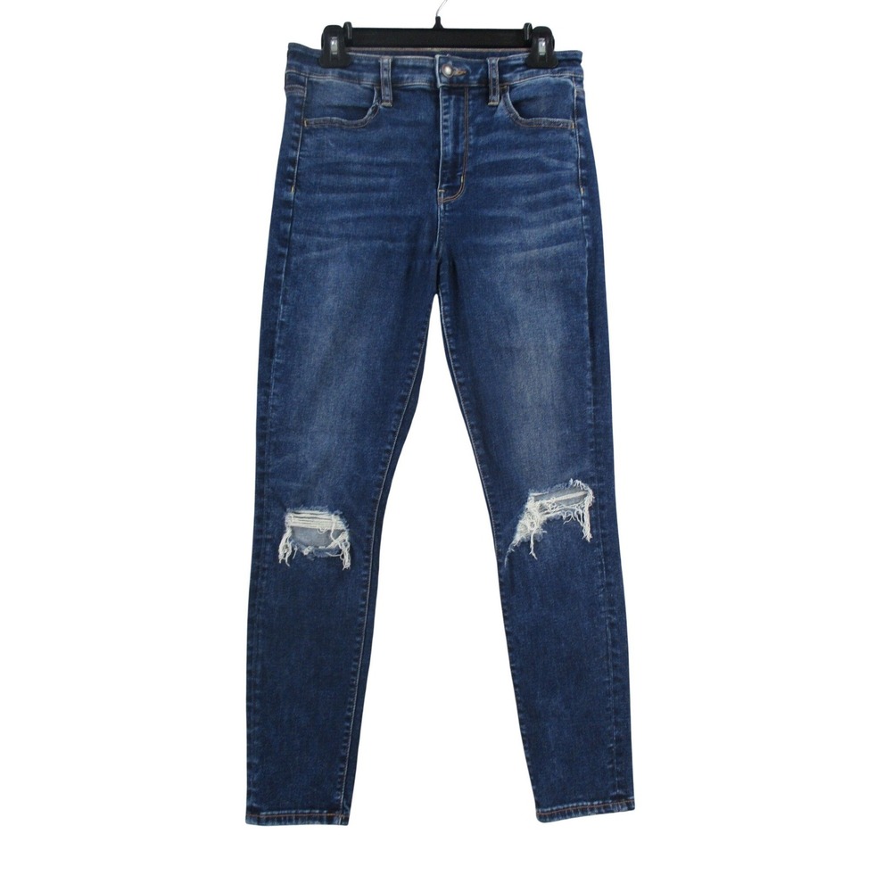 American Eagle Next Level Stretch High Rise Skinny Distressed Jeans‎ Blue 4R